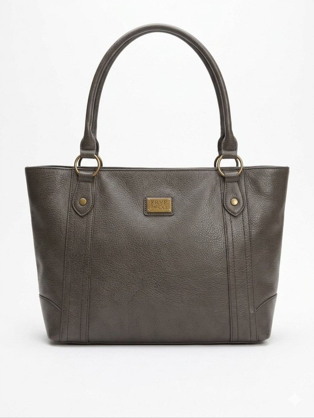 FRYE & CO. Warm Taupe Large Faux Leather Shoulder Tote Bag Purse